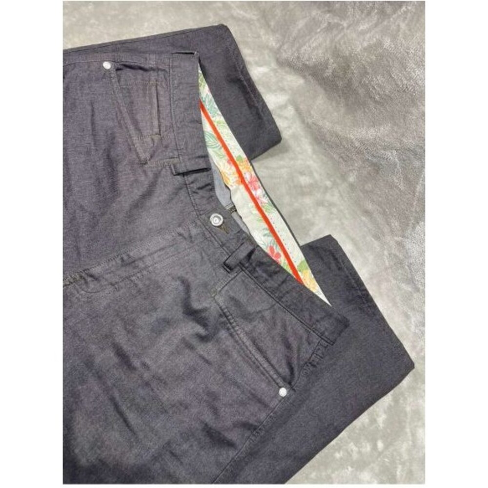 Tommy Bahama Straight Pants Men's Size 34x34 Gray Pima Cotton Flat Front